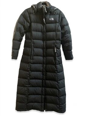 The North Face Extra Long Maxi Goose Down Puffer Coat Black Womens Sz M